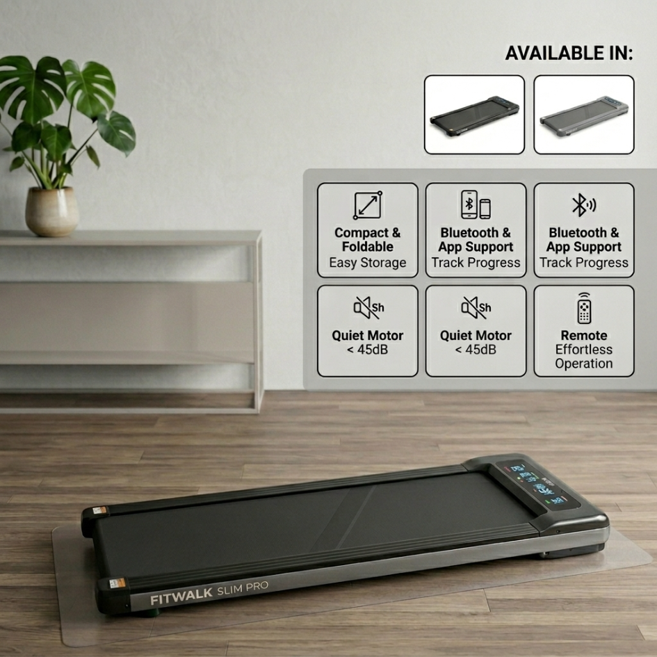 Smart Under-Desk Walking Pad: Ultra-Quiet Invisible Rower for Zoom Calls